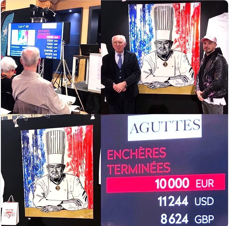 Portrait de Paul Bocuse vendu 10 000 € chez Aguttes