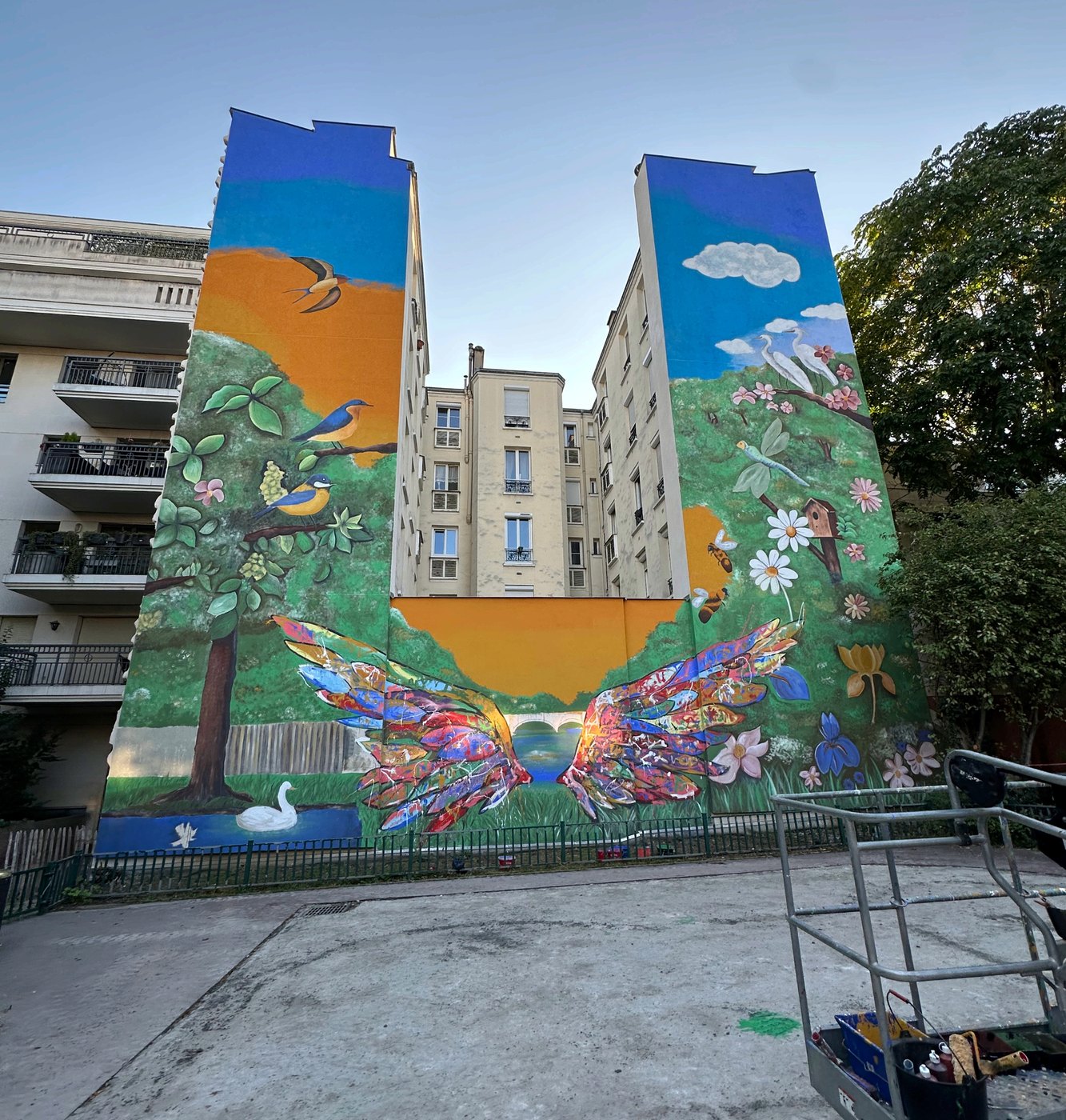 Immeuble de 20 mètres, Fresque monumentale, Levallois-Perret