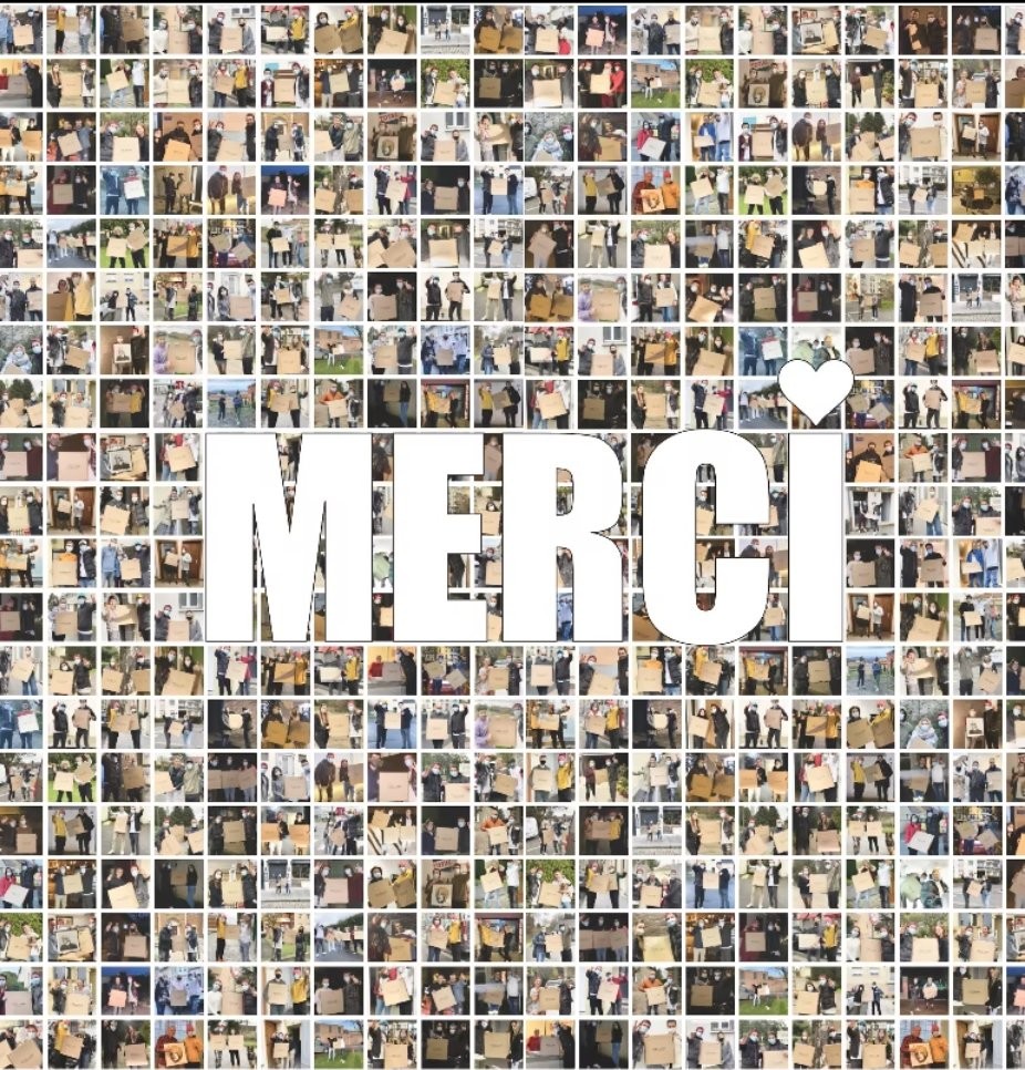 Mosaïque MERCI des 450 clients livrés