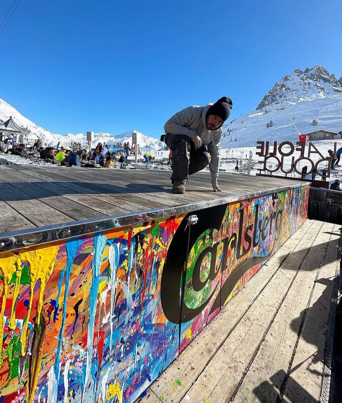 La Folie Douce, Val d'Isère, Live painting en altitude